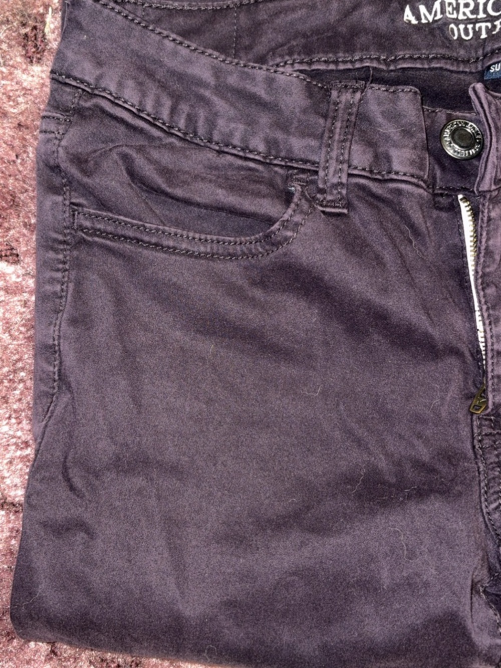 American Eagle Outfitters Skinny Pants in Dark Plum